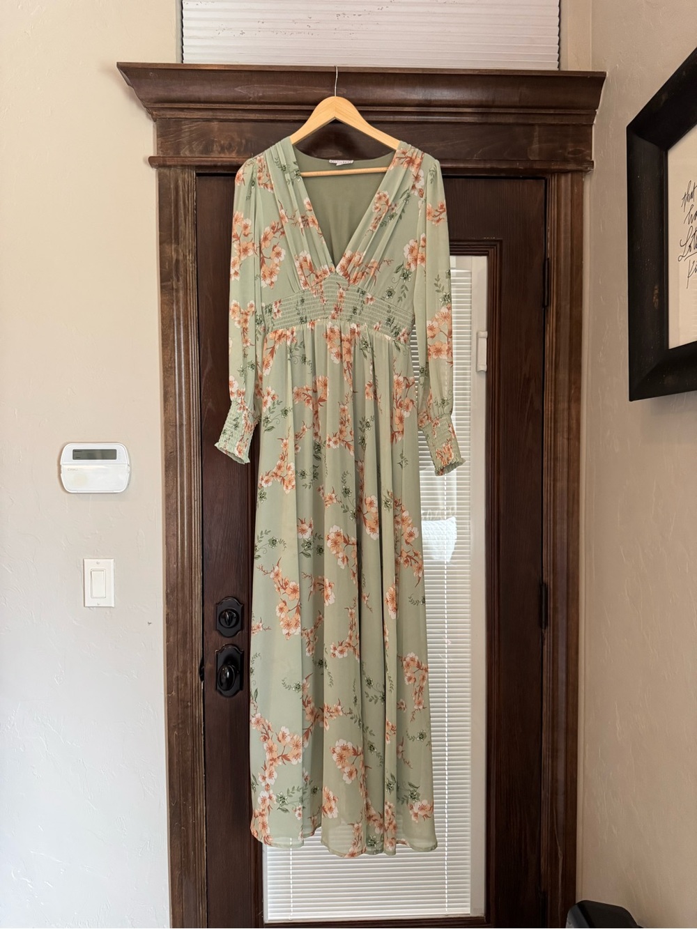 Baltic Born Sage Green Floral V-Neck Maxi Dress